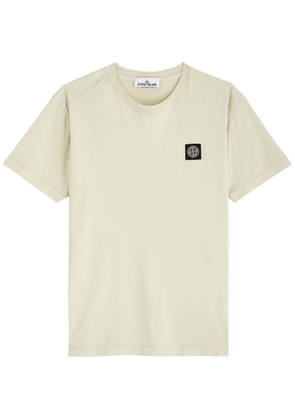 Stone Island Logo Cotton T-shirt - Sand - M