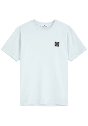 Stone Island Logo Cotton T-shirt - Blue - M