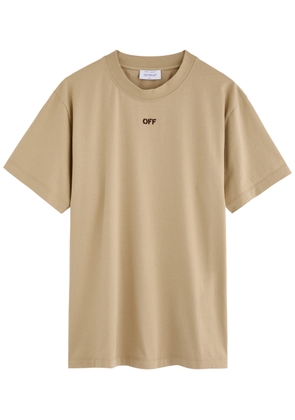 Off-white Arrow Logo Cotton T-shirt - Tan - XL