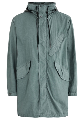 C.P. Company Goggle Hooded Coated Nylon Parka - Blue - S