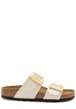 Birkenstock Sydney Metallic Leather Sliders - Ivory - 40 (IT40/ UK7)