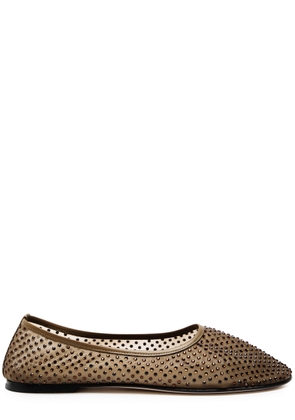 Dear Frances Balla Crystal-embellished Mesh Ballet Flats - Brown - 41 (IT41 / UK8)