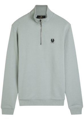 Belstaff Half-zip Logo Cotton Sweatshirt - Light Blue - XL