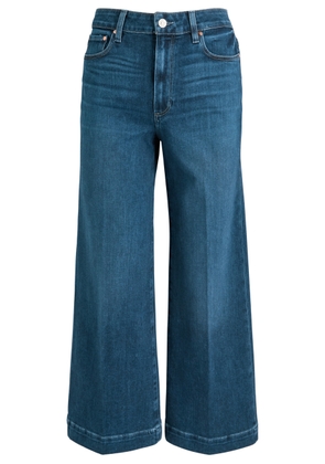 Paige Anessa Cropped Wide-leg Jeans - Dark Blue - 28 (W28 / UK10 / S)