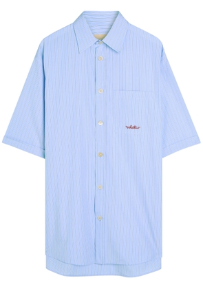 Valentino Garavani Logo-embroidered Striped Cotton Shirt - Blue - 39 (C15.5 / M)