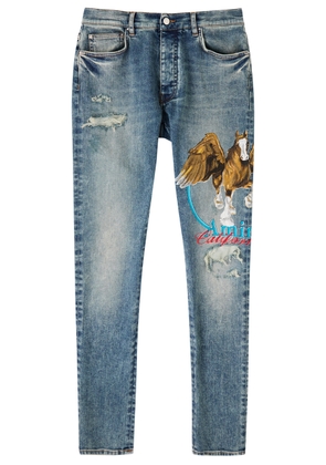 Amiri Pegasus Distressed Skinny Jeans - Indigo - 36 (W36 / XL)