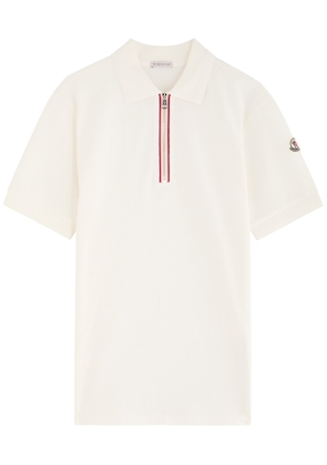 Moncler Half-zip Piqué Cotton Shirt - White - S
