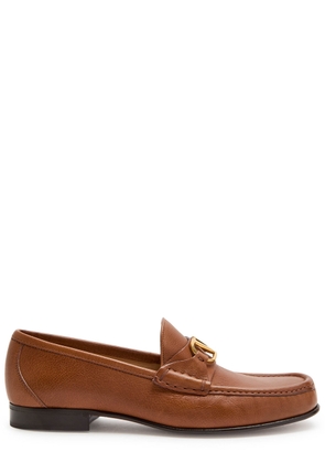 Valentino Garavani Vlogo Leather Loafers - Tan - 40 (IT40 / UK7)
