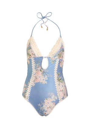 Zimmermann Cascadian Crochet-trimmed Swimsuit - Multi Floral - 0 (UK 8 / S)