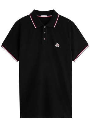 Moncler Logo-appliquéd Piqué Cotton Polo Shirt - Black - M