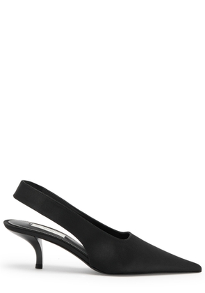 Toteme 75 Satin Slingback Pumps - Black