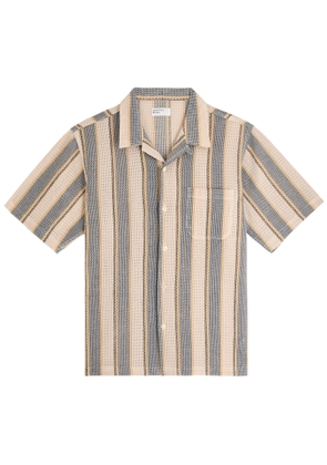 Universal Works Road Striped-intarsia Cotton-knit Shirt - Yellow - M