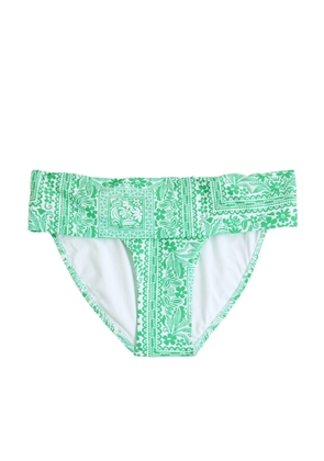 Melissa Odabash Brussels Printed Bikini Briefs - Green - 38 (UK6 / XS)