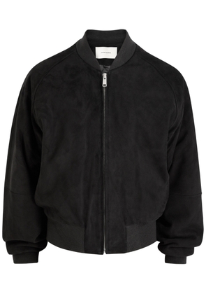 Entire Studios Raglan Padded Suede Bomber Jacket - Black - S