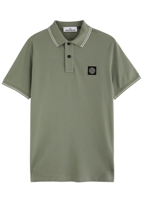 Stone Island Piqué Cotton Polo Shirt - Sage - S