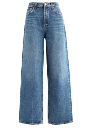 Agolde Low Slung Baggy Distressed Wide-leg Jeans - Indigo - 25 (W25 / UK6 /xs)