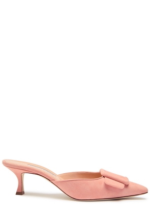 Manolo Blahnik Maysale 50 Suede Mules - Rose - 36 (IT36 / UK3)