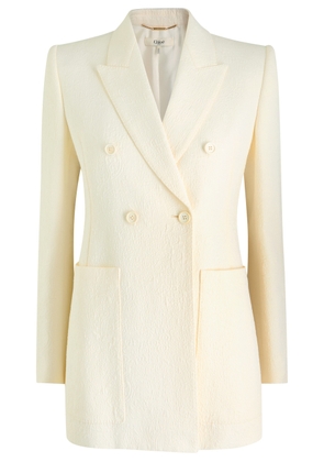 Chloe Textured-jacquard Cotton-blend Blazer - Off White - 40 (UK12 / M)