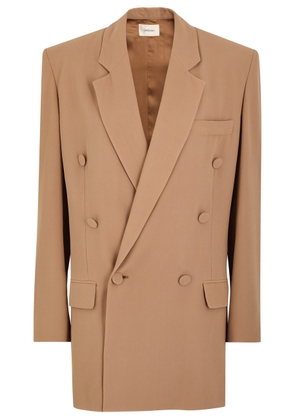 Saint Laurent Manteau Oversized Silk-chiffon Blazer - Brown - 38 (UK10 / S)