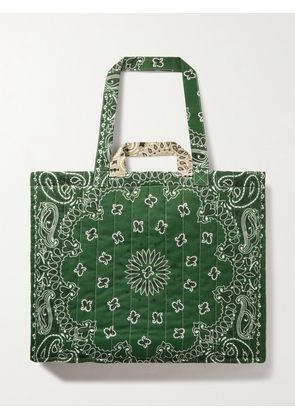 CALL IT BY YOUR NAME - Maxi Cabas Reversible Paisley-print Cotton-poplin Tote - Green - One size