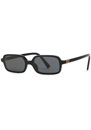 Miu Miu Eyewear Regard Rectangle-frame Designer Sunglasses - Black - One Size