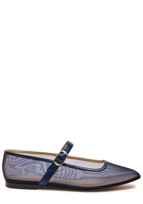 LE Monde Beryl Mary Jane Mesh Ballet Flats - Navy - 38 (IT38 / UK5)