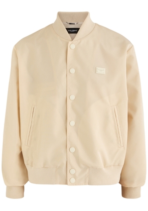 Dolce & Gabbana Logo Nylon Bomber Jacket - Off White - 48 (IT48 / M)