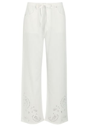 Rag & Bone Ultra Featherweight Phoebe Embroidered Straight-leg Jeans - White - XS (UK6 / XS)