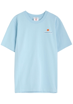 Casablanca Montagne Patch Logo Cotton T-shirt - Light Blue - XL
