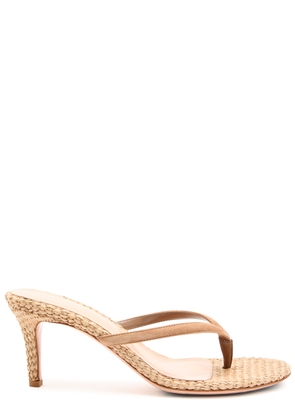 Gianvito Rossi Calypso 70 Raffia Thong Mule - Sand - 37 (IT37 / UK4)