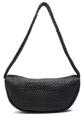 ST. Agni Latice Weave Crescent Leather Shoulder bag - Black - One Size