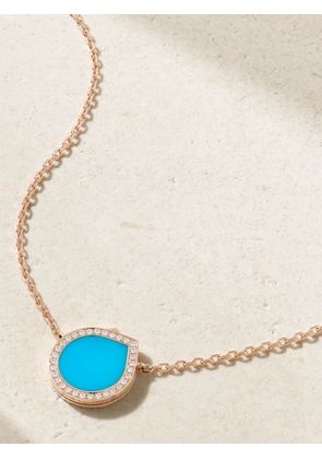 Repossi - Antifer 18-karat Rose Gold, Turquoise And Diamond Necklace - Blue - One size