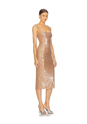 Camila Coelho Veda Midi Dress in Tan. Size M. Also in L, S, XL, XS, XXS.