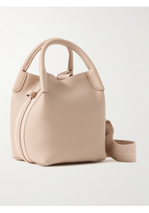 Loro Piana - Bale Grosgrain-trimmed Textured-leather Shoulder Bag - Neutrals - One size