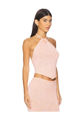 ASTA RESORT Teresa Scarf Top in Peach. Size L. Also in M, XL.