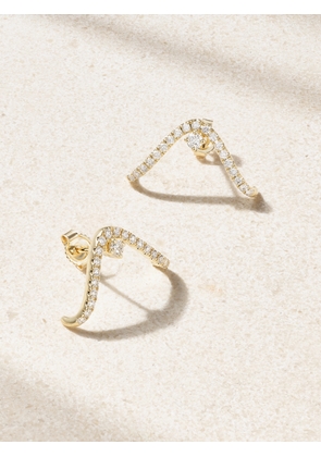 Mizuki - 14-karat Gold Diamond Earrings - Silver - One size
