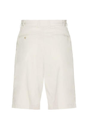 Beams Plus 2 Pleats Shorts Twill Bio Washed in Cream. Size L. Also in S, XL.