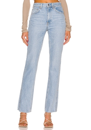 GRLFRND Harlow High Rise Boot Slit Jeans in Denim-Light. Size 24. Also in 23, 29, 30, 31, 32.