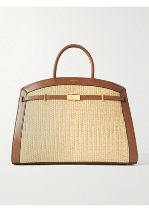 DeMellier - The Hudson Leather-trimmed Raffia Tote - Neutrals - One size