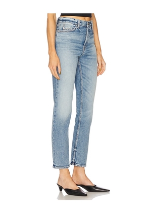 GRLFRND Walker Mid Rise Crop in Blue. Size 23. Also in 24, 25, 26, 27, 28, 29, 30, 31, 32.
