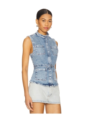 Icon Denim Kelly Vest in Blue. Size M. Also in S, XL, XS.