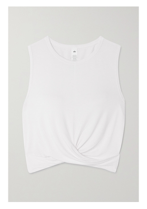 Alo Yoga - Cover Cropped Draped Stretch-jersey Tank - White - x small,small,medium,large