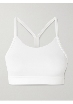 lululemon - Flow Y Stretch Recycled Mesh-trimmed Sports Bra - White - US2,US4,US6,US8,US10,US12,US14