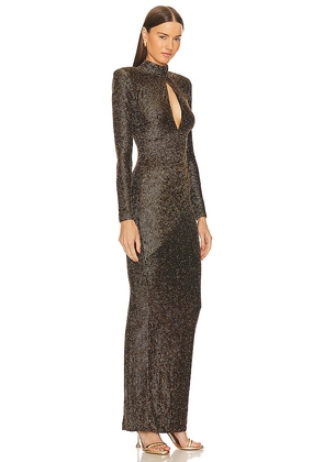 Michael Costello x REVOLVE Winnie Gown in Black,Metallic Gold. Size S. Also in XS, XXS.