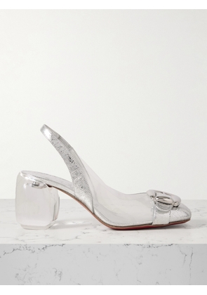 Christian Louboutin - Minny Bubble 70 Buckled Glossed And Pvc Slingback Pumps - Silver - IT36,IT36.5,IT37,IT37.5,IT38,IT38.5,IT39,IT39.5,IT40,IT40.5,IT41,IT41.5,IT42