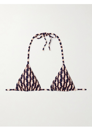 La DoubleJ - Printed Triangle Bikini Top - Blue - xx small,x small,small,medium,large,x large,xx large
