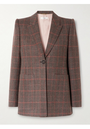 Chloé - Checked Wool Blazer - Brown - FR 34,FR 36,FR 38,FR 40,FR 42,FR 44,FR 46