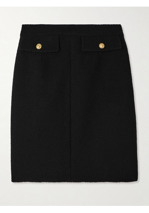 Chloé - Button-embellished Wool-blend Bouclé Mini Skirt - Black - FR 34,FR 36,FR 38,FR 40,FR 42,FR 44