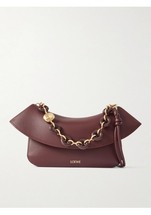 LOEWE - Ola Medium Embellished Leather Shoulder Bag - Burgundy - One size