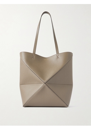LOEWE - Puzzle Fold Convertible Medium Leather Tote - Brown - One size